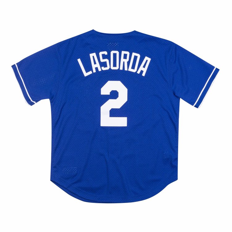 Mitchell and Ness MLB Los Angeles Dodgers Men's Mitchell and Ness 1995 Authentic Mesh BP Tommy Lasorda #2 Jersey Royal