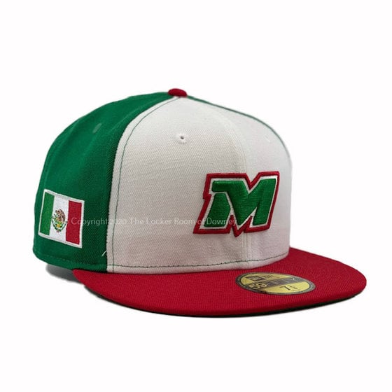 New Era Mexico Serie Del Caribe M Green Red 2 Tone 59FIFTY Fitted 7 5/8