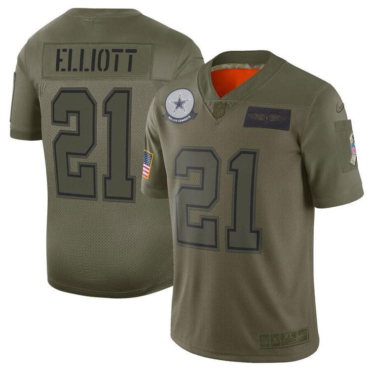 Nike Dallas Cowboys Nike  M 2019 Salute To Service Elliott  Jersey