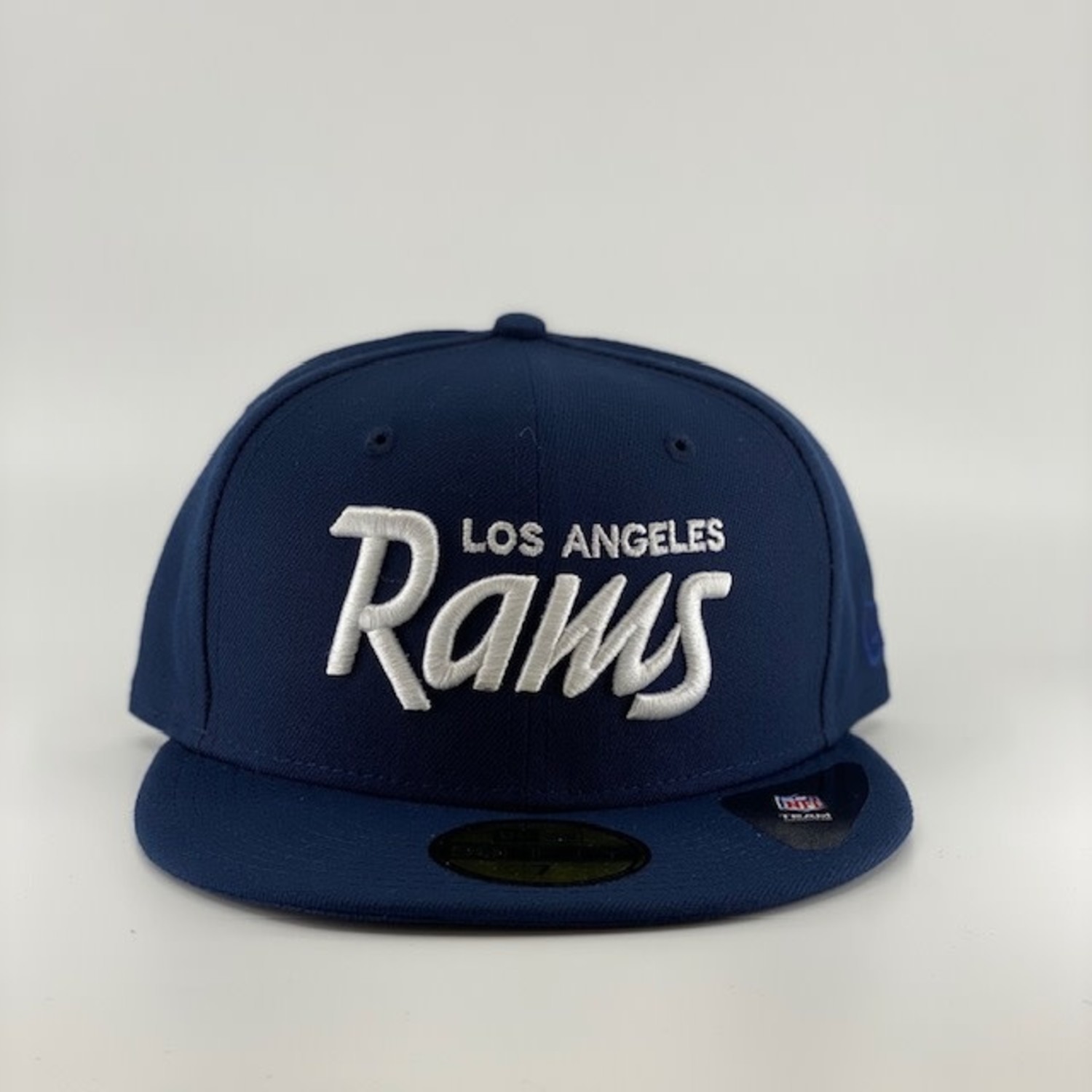 New Era LA Rams C New Era Script Fitted 5950 Black Black White