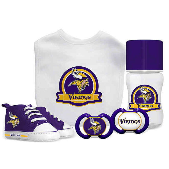 Baby Fanatic Officially Licensed Unisex Baby Bibs 2 Pack - NFL Minnesota  Vikings Baby Apparel Set