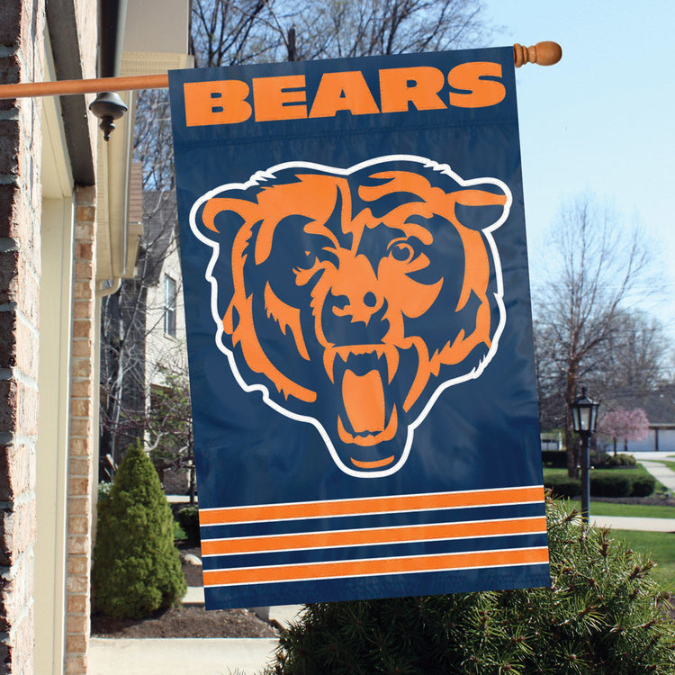 Party Animal, Inc. 2-Sided Applique Banner Flag NFL Chicago Bears