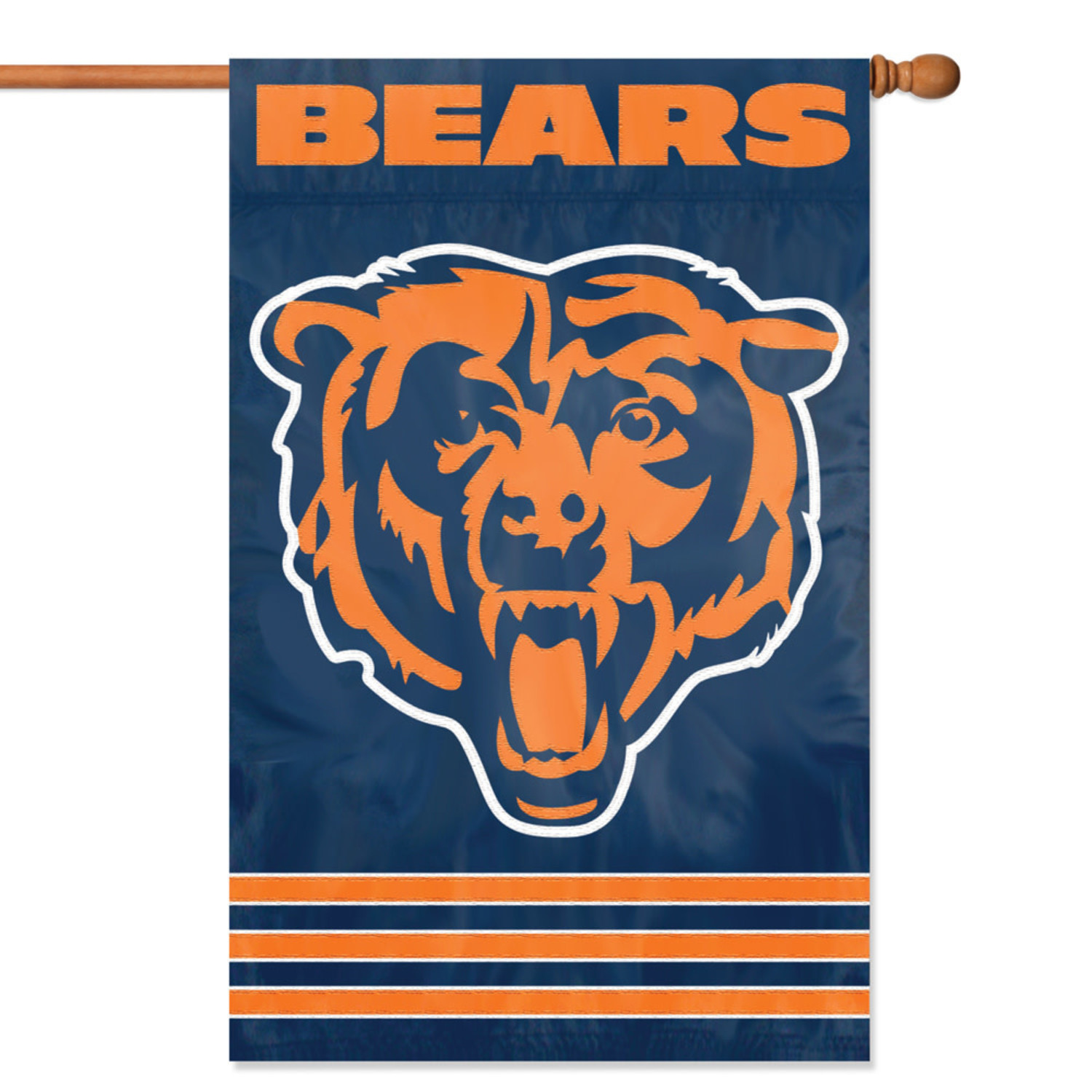 Party Animal, Inc. 2-Sided Applique Banner Flag NFL Chicago Bears