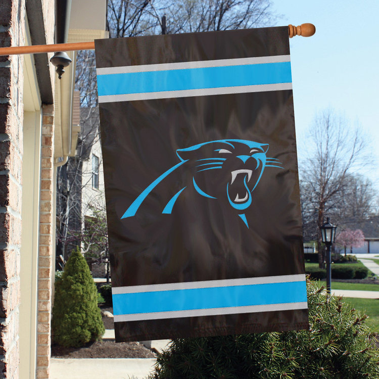 Party Animal, Inc. 2-Sided Applique Banner Flag NFL Carolina Panthers