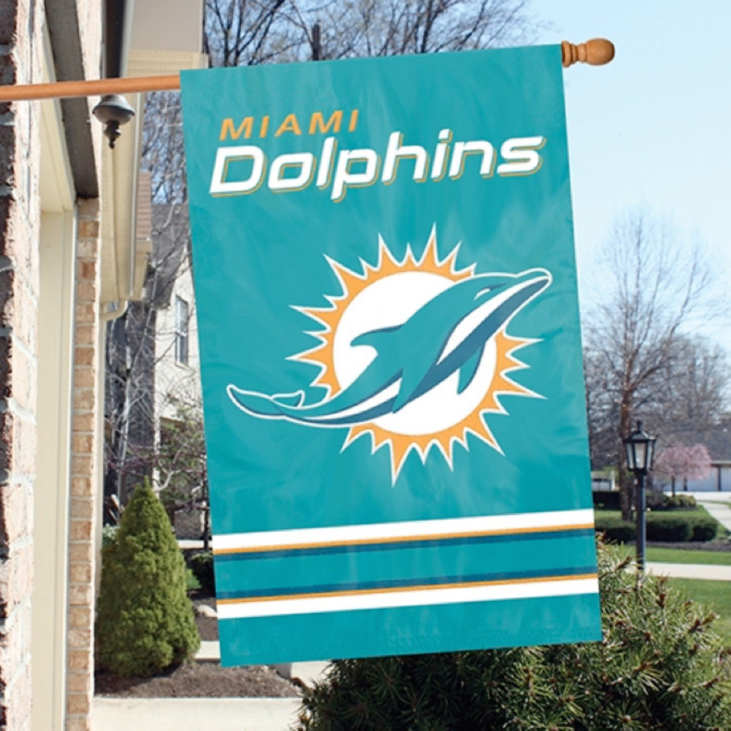 2-Sided Applique Banner Flag NFL Miami Dolphins - The Locker Room