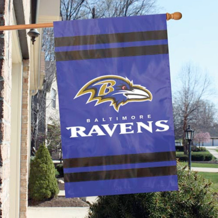 Party Animal, Inc. 2-Sided Applique Banner Flag NFL Baltimore Ravens
