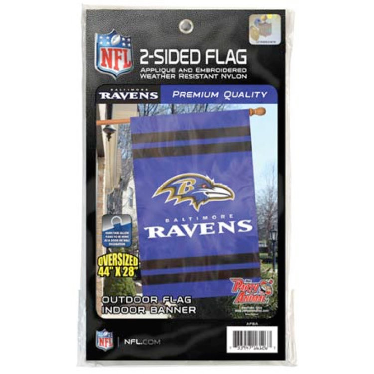 Party Animal, Inc. 2-Sided Applique Banner Flag NFL Baltimore Ravens