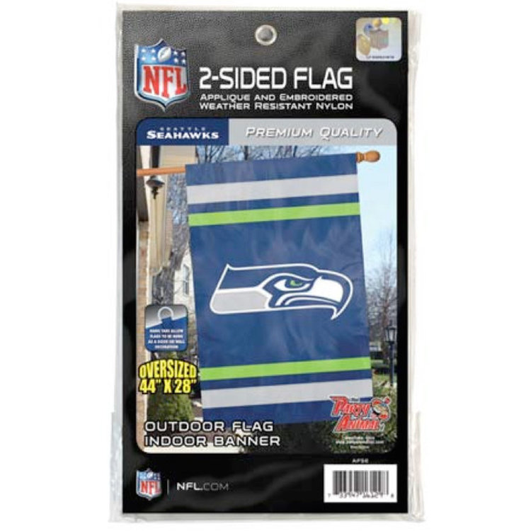 Party Animal, Inc. 2-Sided Applique Banner Flag NFL Seattle Seahawks