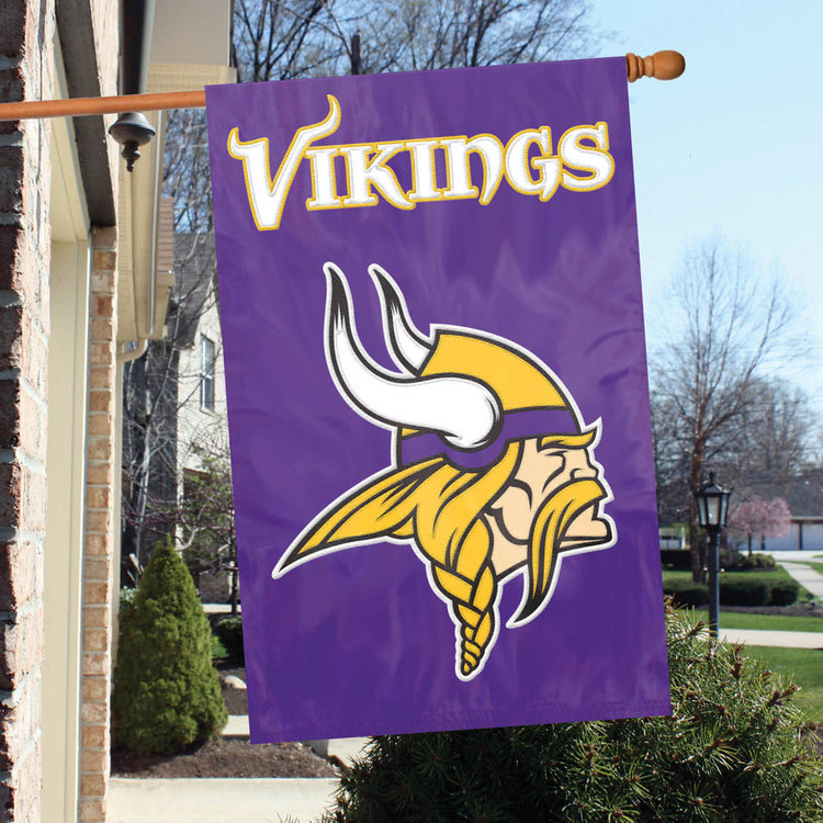 Party Animal, Inc. 2-Sided Applique Banner Flag NFL Minnesota Vikings