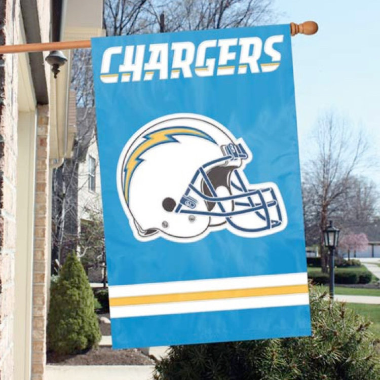 Party Animal, Inc. 2-Sided Applique Banner Flag NFL Los Angeles Chargers