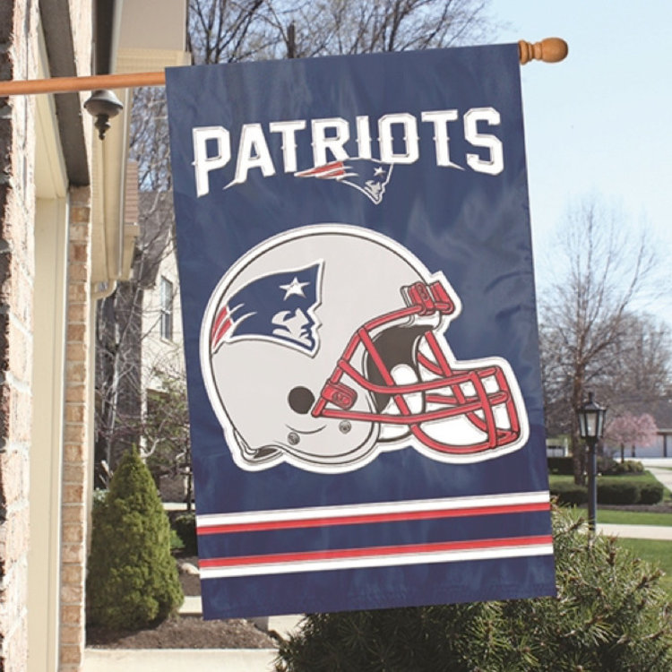 Party Animal, Inc. 2-Sided Applique Banner Flag NFL New England Patriots