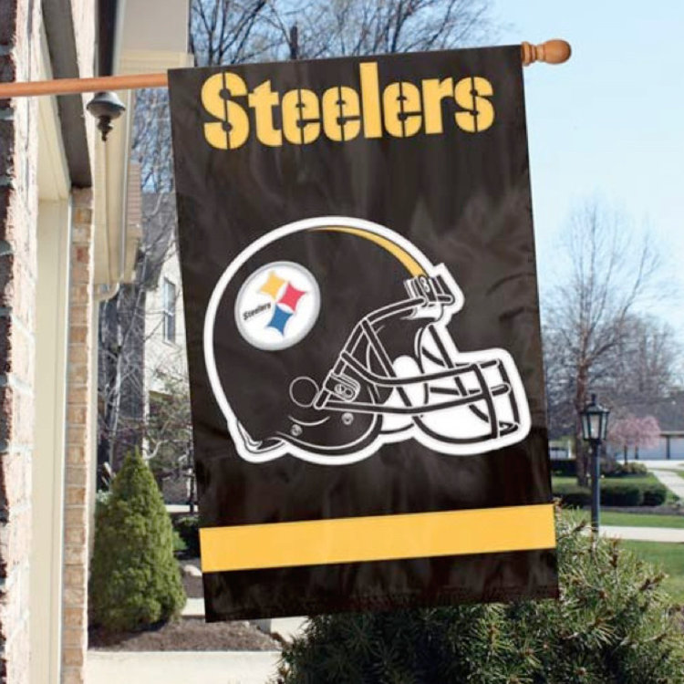 Party Animal, Inc. 2-Sided Applique Banner Flag NFL Pittsburgh Steelers