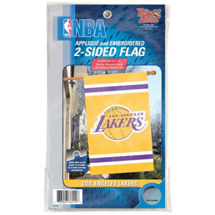 Party Animal, Inc. 2-Sided Applique Banner Flag NBA Los Angeles Lakers
