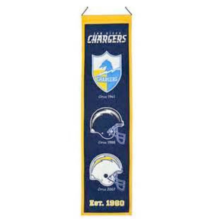 Winning Streak Sports NFL Los Angeles Chargers Heritage Banner