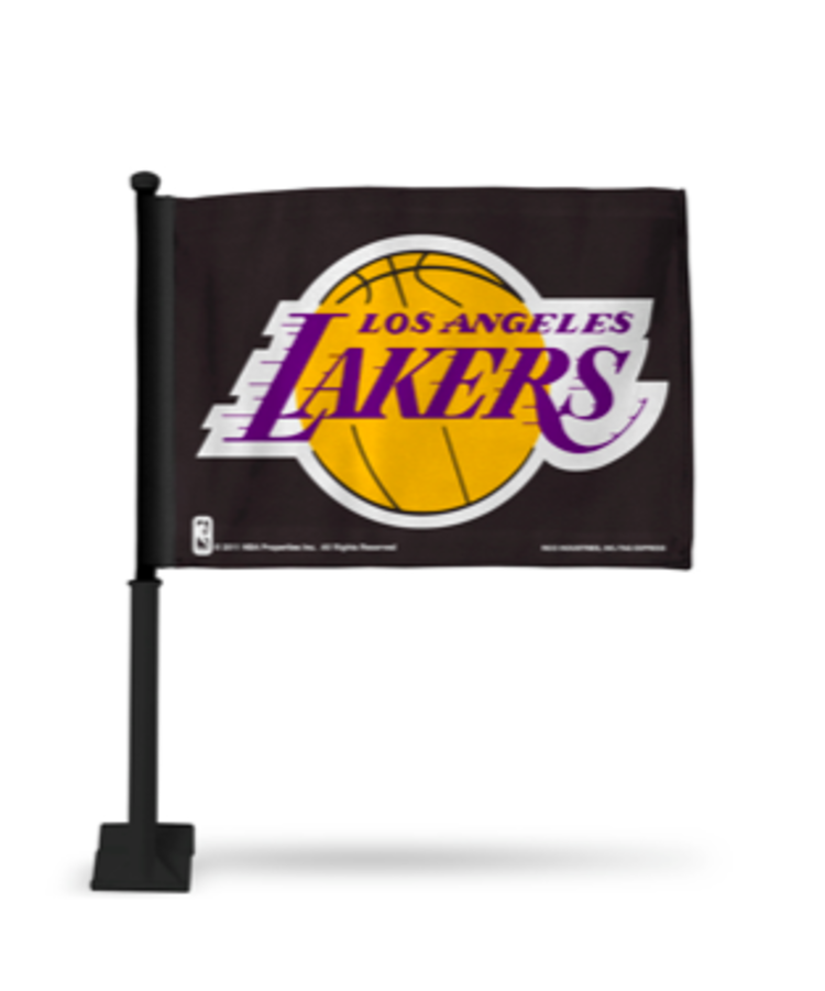 Rico Industries NBA Los Angeles Lakers Rico Logo Car Black Flag Black Stick