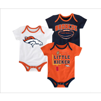 Outerstuff Denver Broncos 3 Pack Little Kicker Bodysuit
