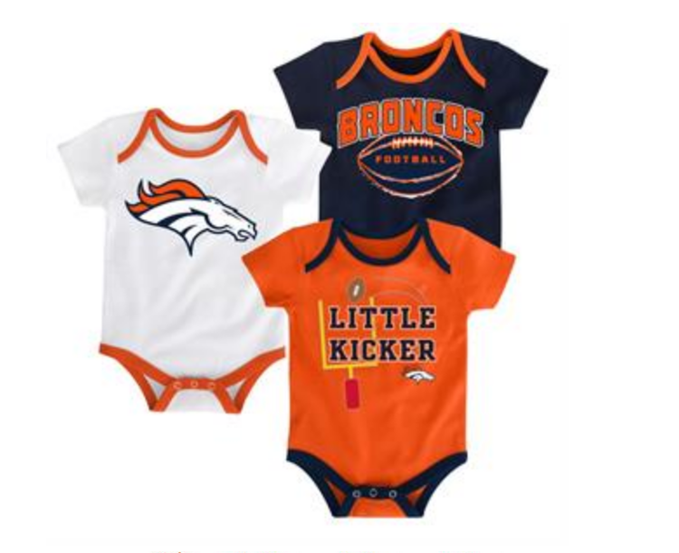Outerstuff Denver Broncos 3 Pack Little Kicker Bodysuit