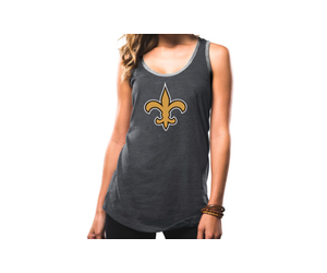 Majestic New Orleans Saints W Tank Tested Charcoal