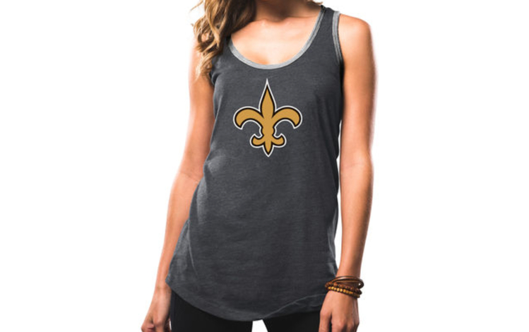 Majestic New Orleans Saints W Tank Tested Charcoal