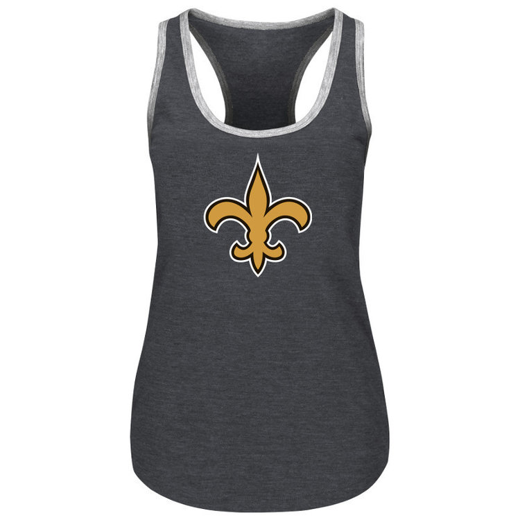 Majestic New Orleans Saints W Tank Tested Charcoal