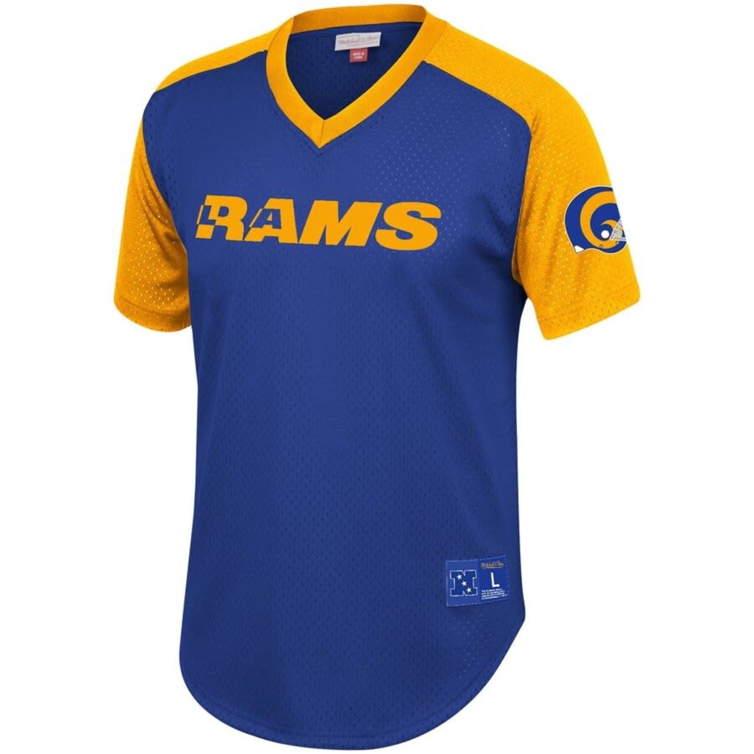 Mitchell and Ness LA Rams Mitchell & Ness Final Seconds Mesh V-Neck Royal