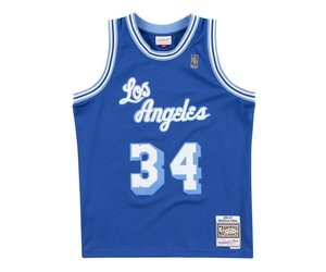 LA Lakers Men's Mitchell & Ness 1996-97 Shaquille O'Neal #34 Space Knit  Swingman Jersey Gold - The Locker Room of Downey