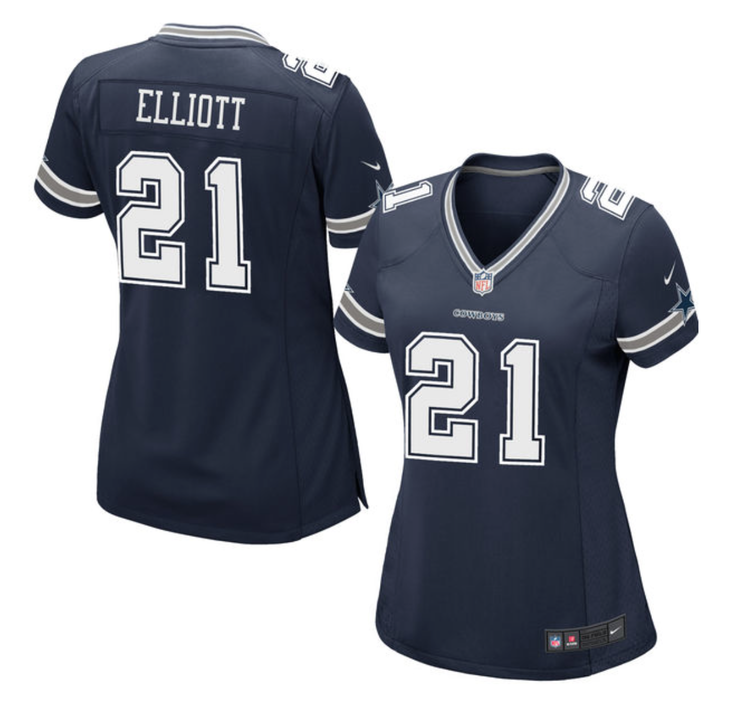 Nike Dallas Cowboys Women's Nike Ezekiel Elliott #21 Game Jersey Navy