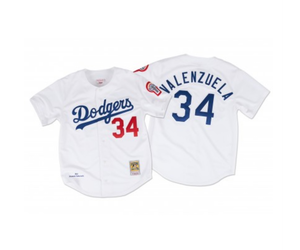Los Angeles Dodgers Fernando Valenzuela #34 White Jersey - SGA Men's Size M  MLB