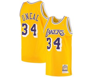 Shaquille O'Neal 34 Los Angeles Lakers 1996-97 Mitchell and Ness Asian  Heritage CNY 4.0 Swingman Jersey
