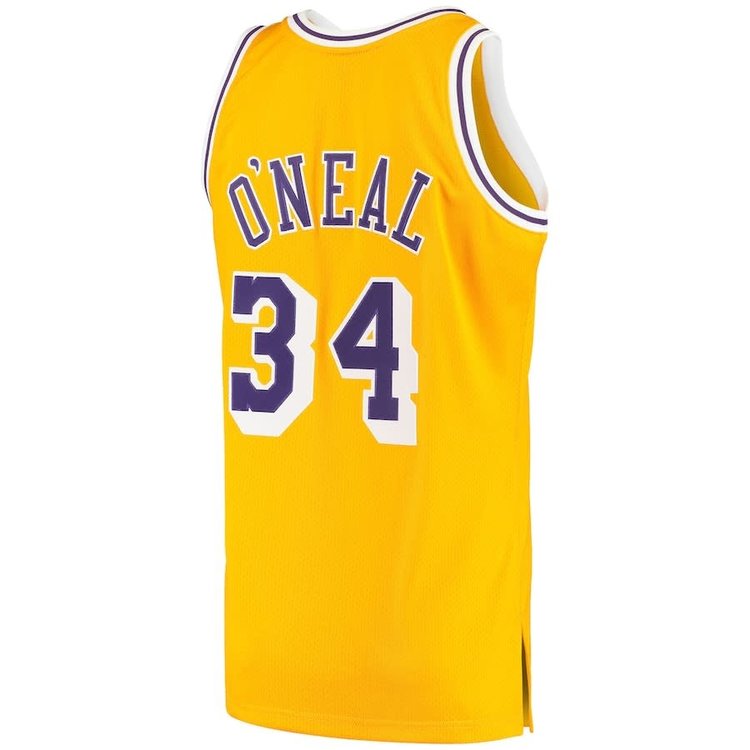 Mitchell and Ness LA Lakers Men's Mitchell & Ness 1996-97 Shaquille O'Neal #34 Replica Swingman Jersey Gold