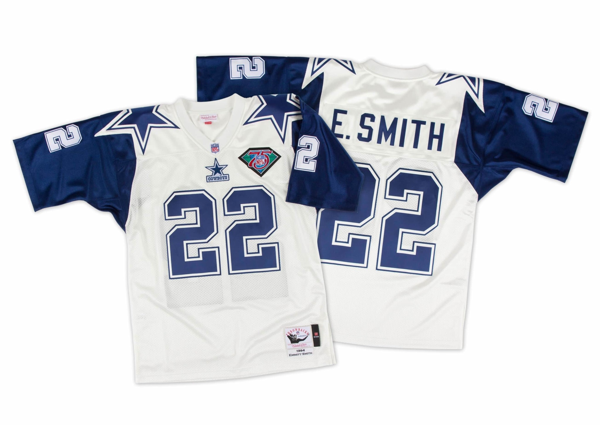 Dallas Cowboys Men's Mitchell & Ness Authentic 1994 Emmitt Smith #22 Jersey  White - The Locker Room of Downey