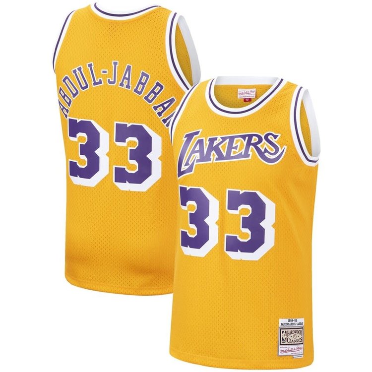 Mitchell and Ness LA Lakers Men's Mitchell & Ness 1984-85 Kareem Abdul-Jabbar #33 Swingman Jersey Gold