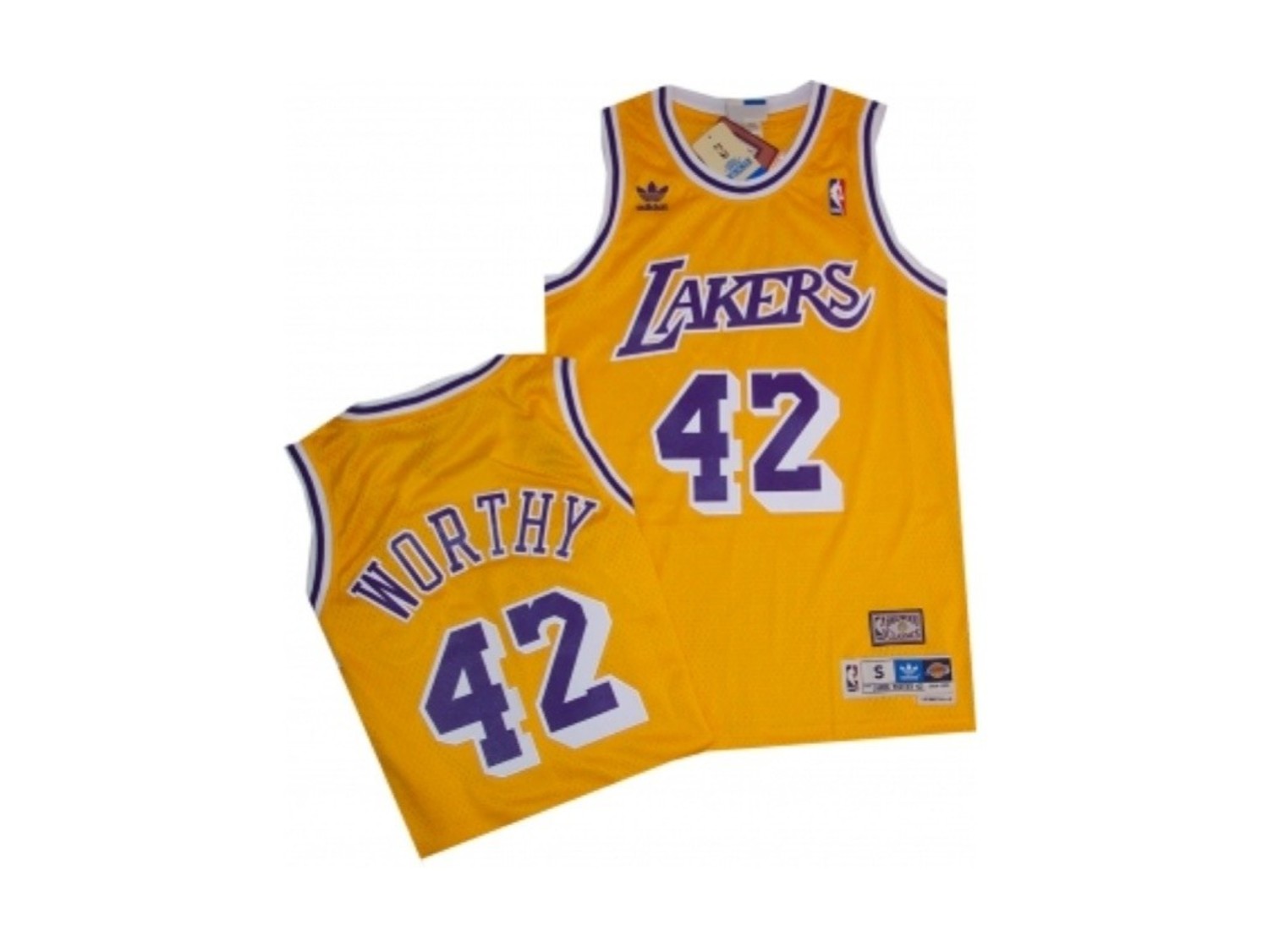 Adidas LA Lakers Men's Adidas 1984-1985 James Worthy #42 Jersey Gold