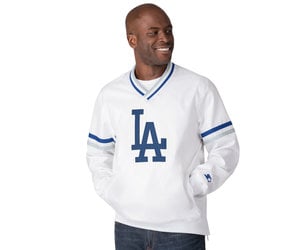 LA Dodgers M GIII Clutch Hitter Royal V-Neck Pullover - The Locker