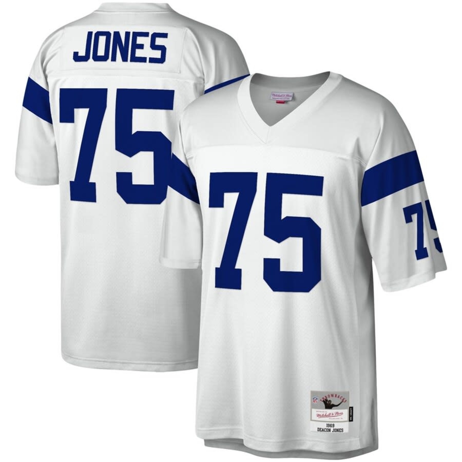 Mitchell and Ness LA Rams Men's Mitchell & Ness 1969 Deacon Jones #75  Jersey White