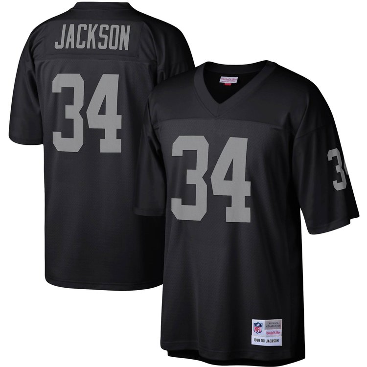 Mitchell and Ness NFL Raiders Men's Mitchell & Ness 1988 Bo Jackson #34 Jersey Black