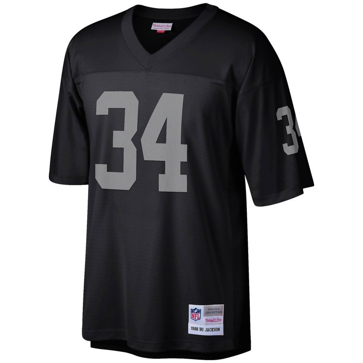 Mitchell and Ness NFL Raiders Men's Mitchell & Ness 1988 Bo Jackson #34 Jersey Black