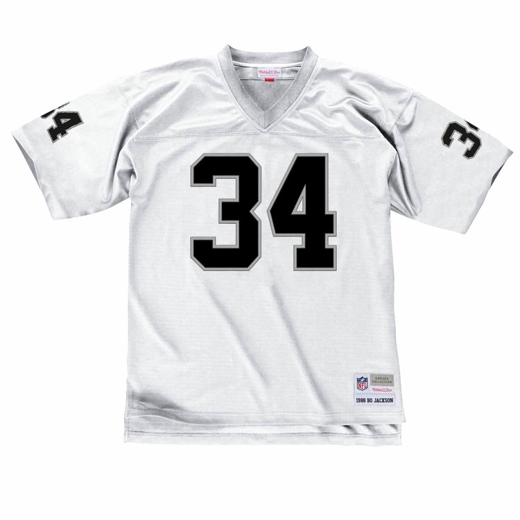 Mitchell and Ness NFL Los Angeles Raiders Men's Mitchell & Ness 1988 Bo Jackson #34 Jersey White