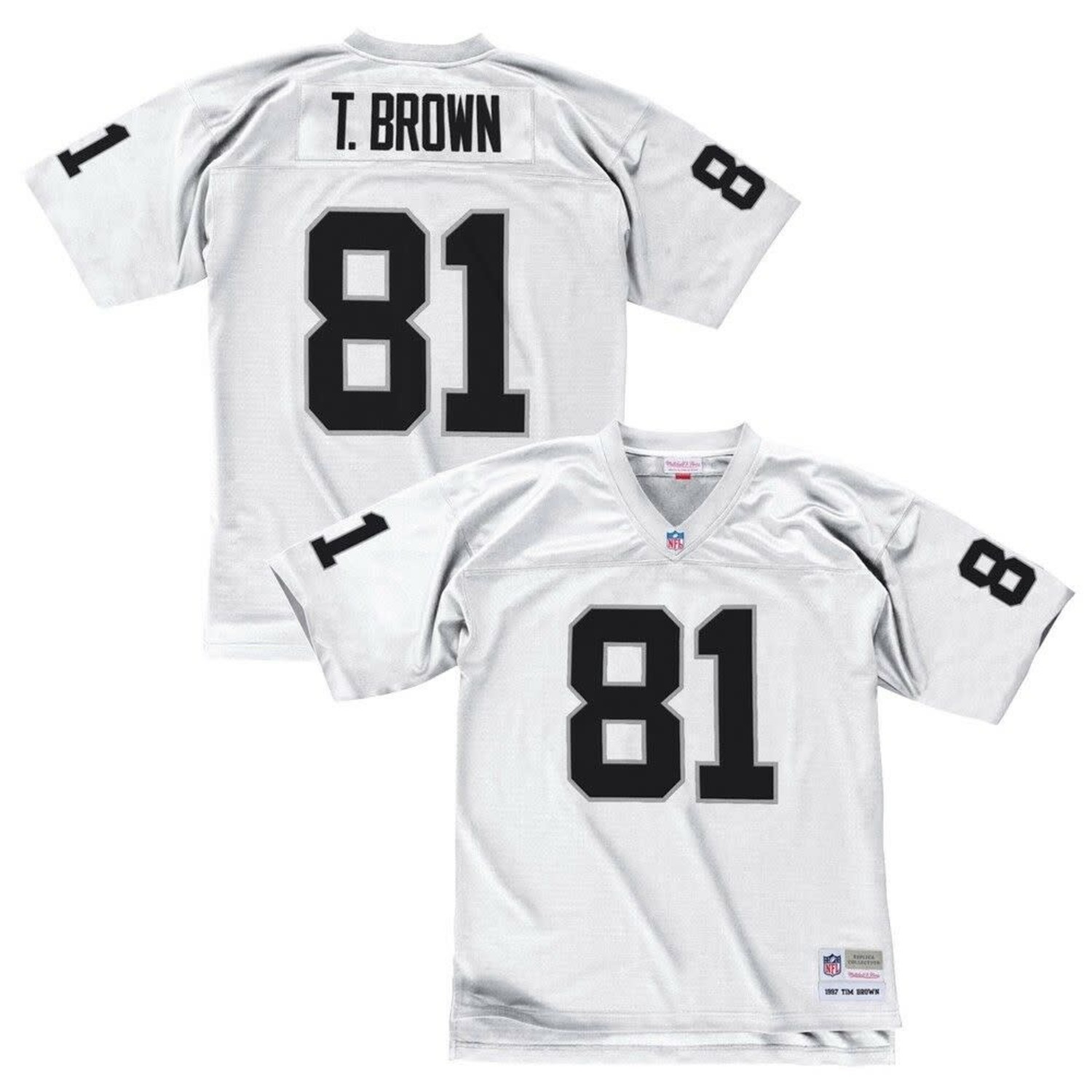 2002-03 OAKLAND RAIDERS T. BROWN #81 REEBOK ON FIELD JERSEY (ALTERNATE) Y