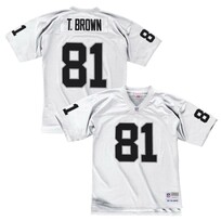 Mitchell and Ness NFL Los Angeles Raiders Men's Mitchell & Ness 1997 Tim Brown #81 Jersey White