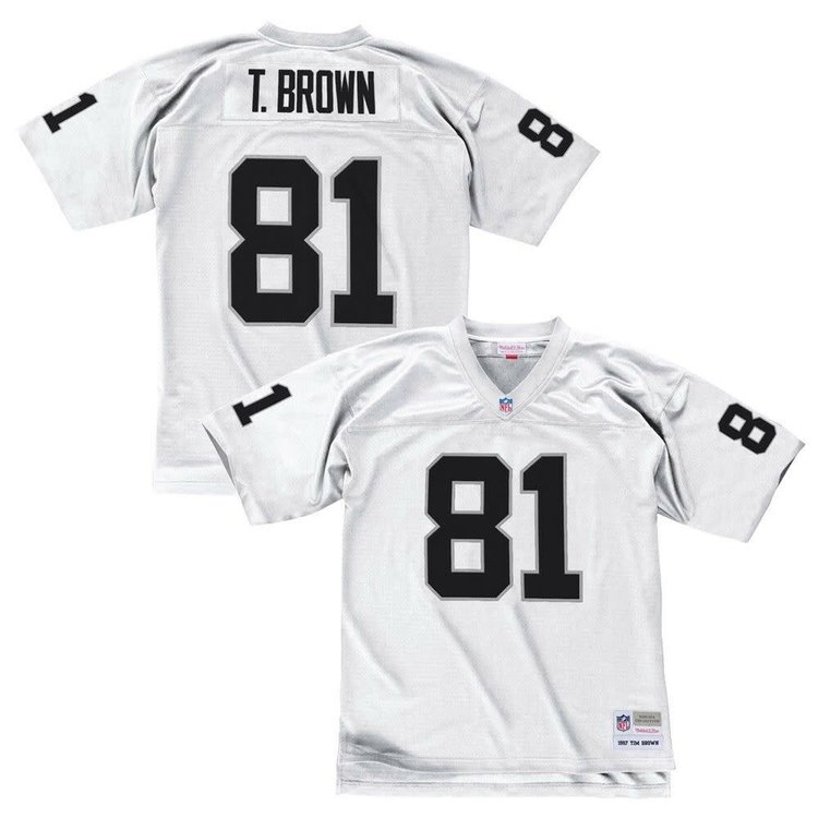 Mitchell and Ness NFL Los Angeles Raiders Men's Mitchell & Ness 1997 Tim Brown #81 Jersey White