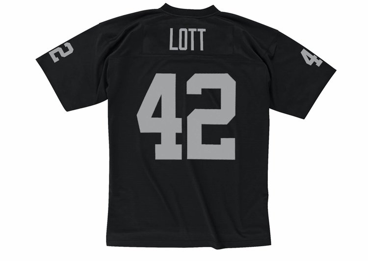 Mitchell and Ness NFL Raiders Men's Mitchell & Ness 1991 Ronnie Lott #42 Jersey Black