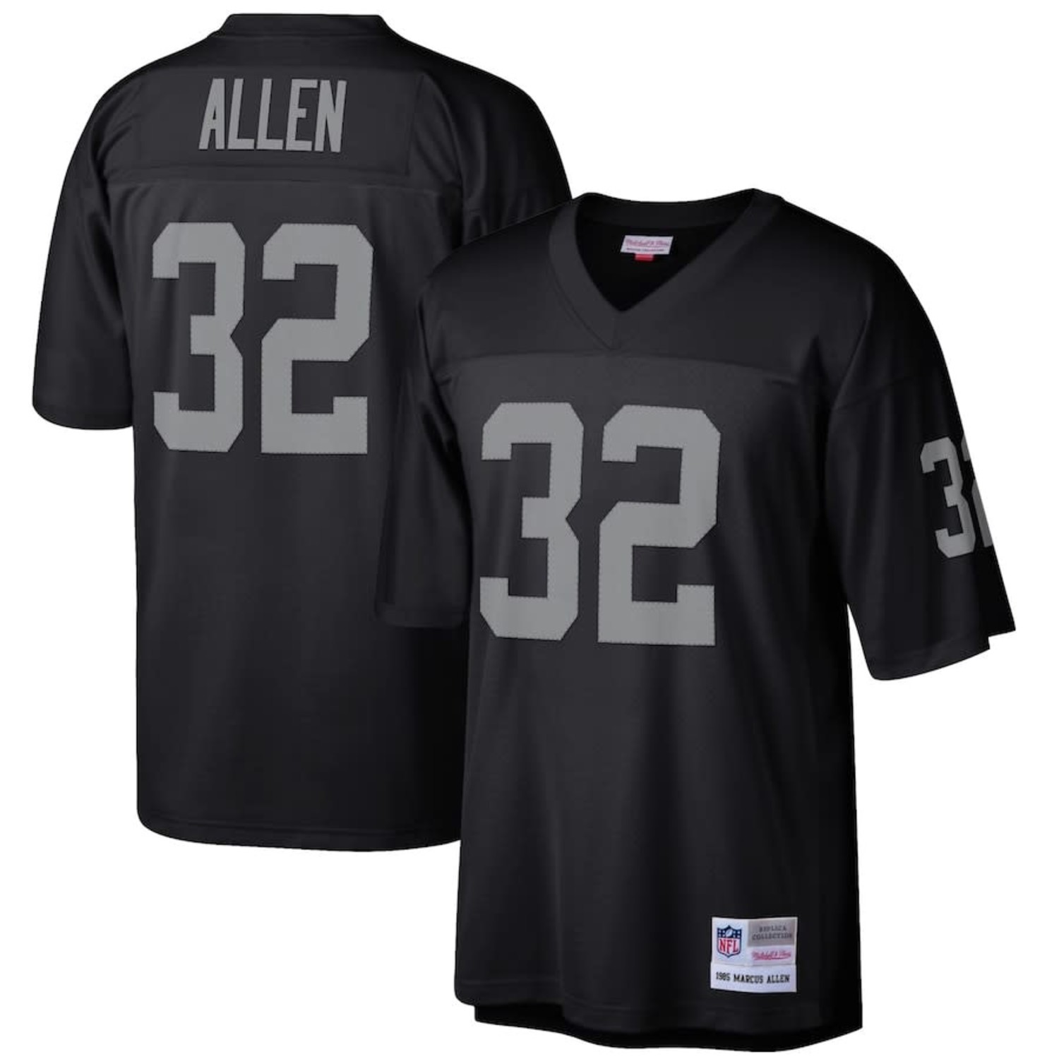 32 MARCUS ALLEN Los Angeles Raiders NFL RB Black Mint Throwback Jersey