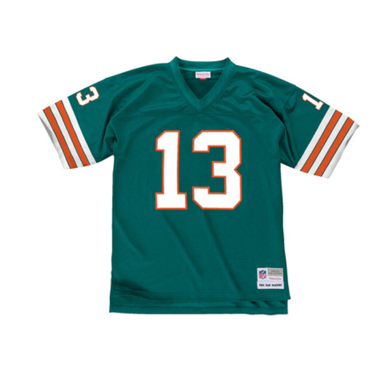 Mitchell and Ness NFL Miami Dolphins Men's Mitchell & Ness 1984 Dan Marino #13 Jersey Aqua