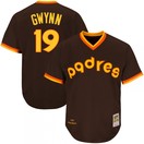 MLB Padres 19 Tony Gwynn Yellow 1982 Mesh Mitchell and Ness Men Jersey