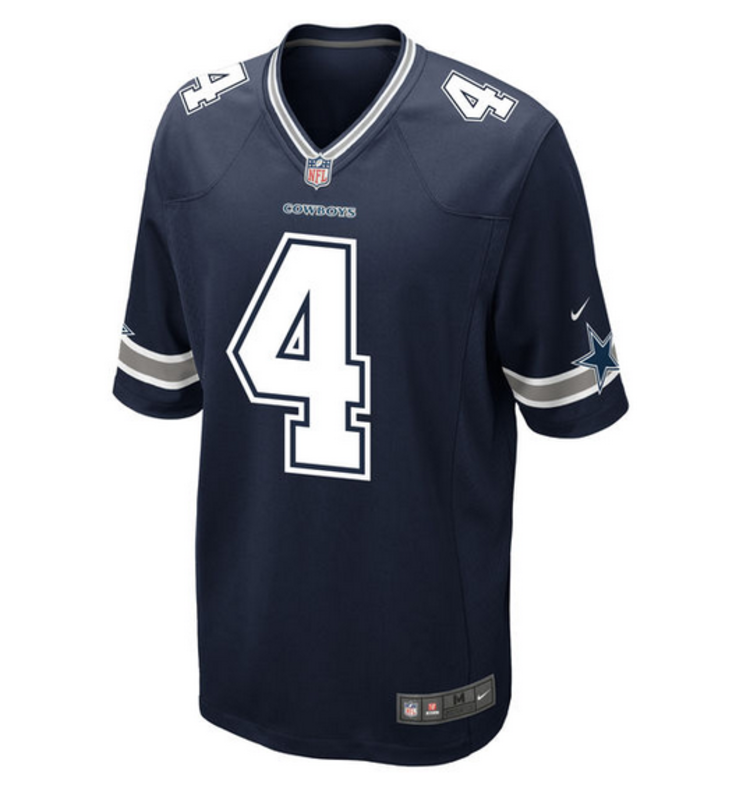Nike Cowboys Men's Nike Dak Prescott #4 Game Jersey Navy