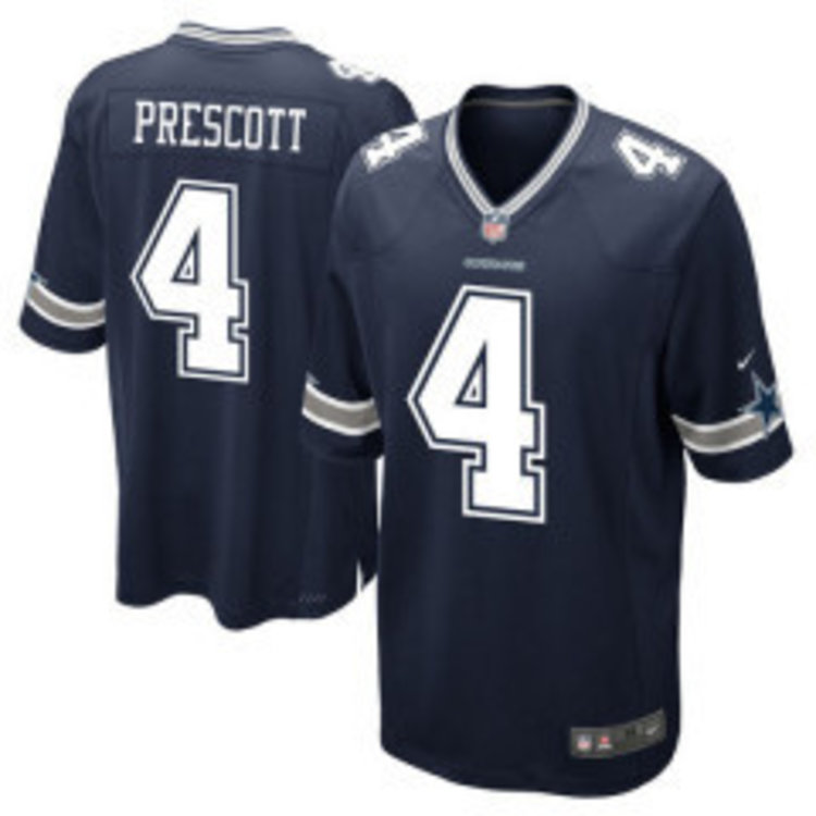 Nike Cowboys Men's Nike Dak Prescott #4 Game Jersey Navy
