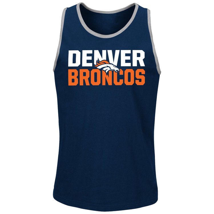 Majestic Denver Broncos M Tank Long Bomb Blue