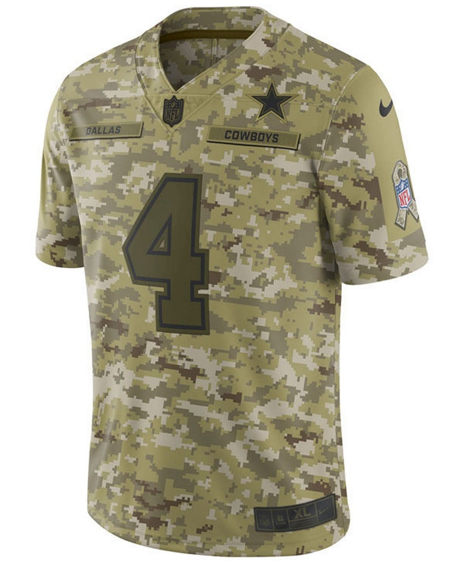 Nike NFL Dallas Cowboys M 2018 Salute To Service Prescott #4 Jersey