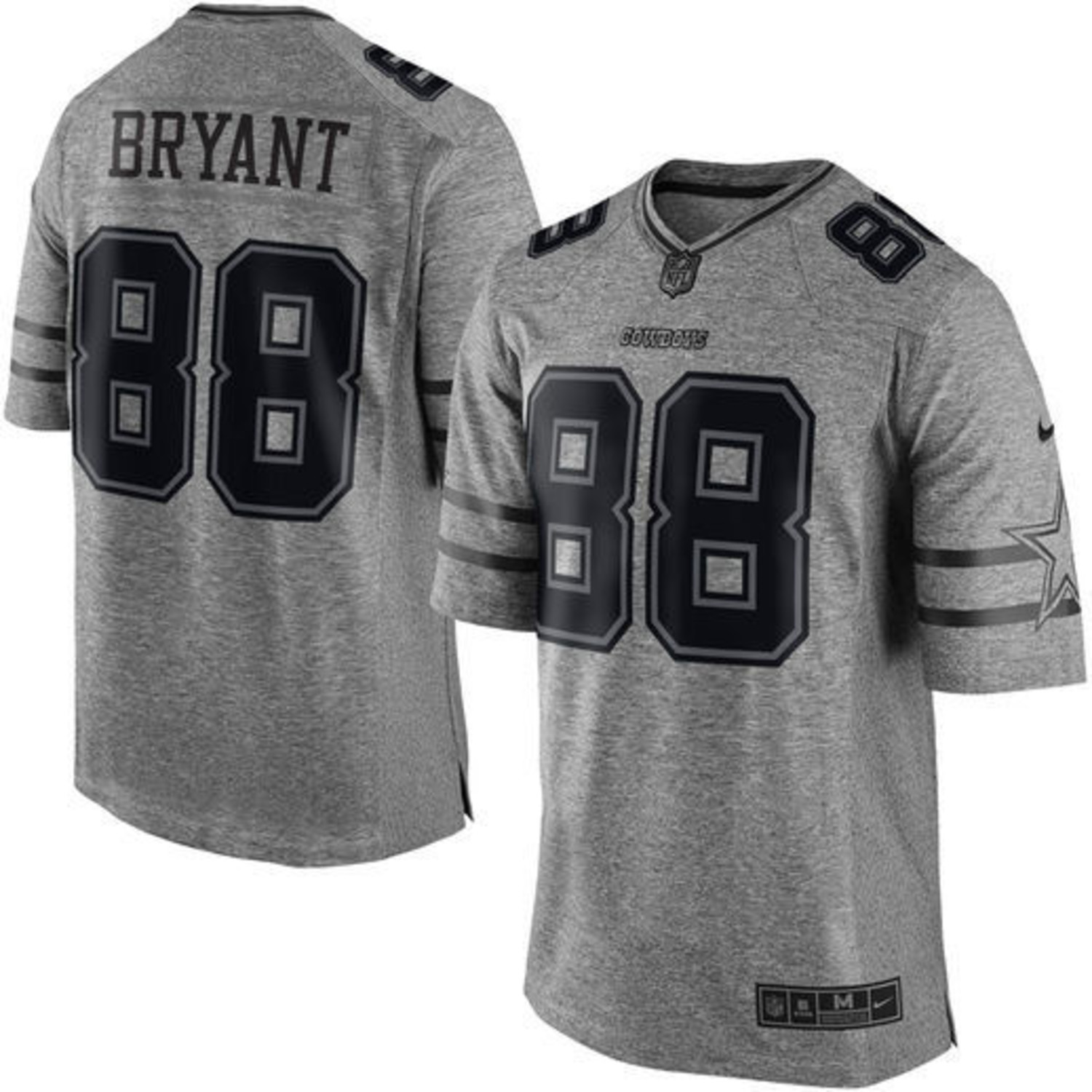 Nike NFL Dallas Cowboys Men's Dez Bryant #88 Nike Gridiron Gray Jersey